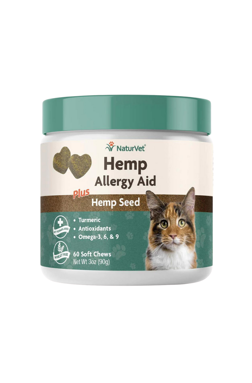 NaturVet Hemp Seed Allergy Aid Cat Chews 60ct BOTANICANNA